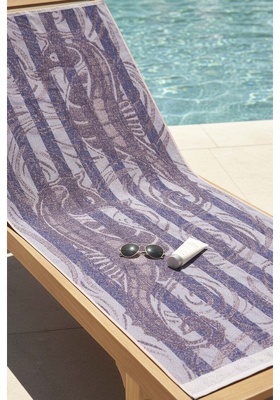Lacivert Poseidon %100 Pamuklu Plaj Havlusu 70x140 Cm Mavi