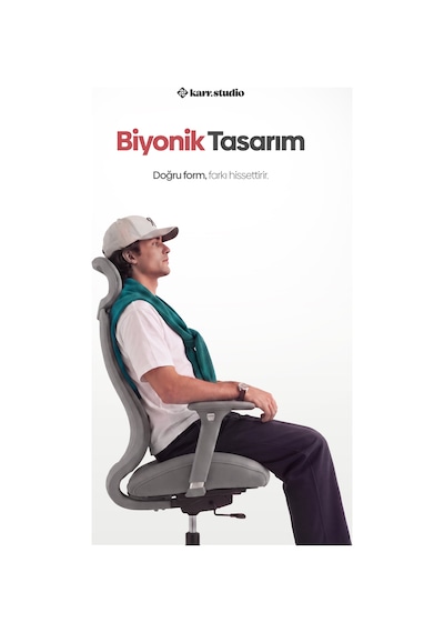 Lizbon Ergonomik Çalışma Koltuğu - Gri