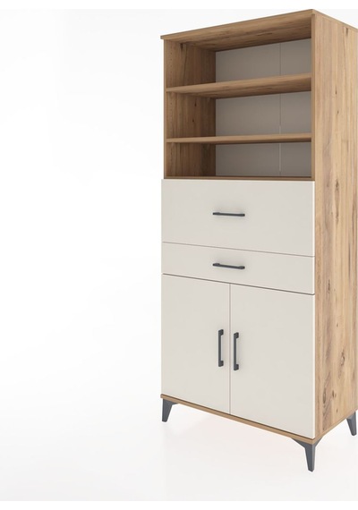 Hyperion Dolap 4 Raflı 2 Çekmeceli 2 Kapaklı 88x44x195 Çam-ay... Çam