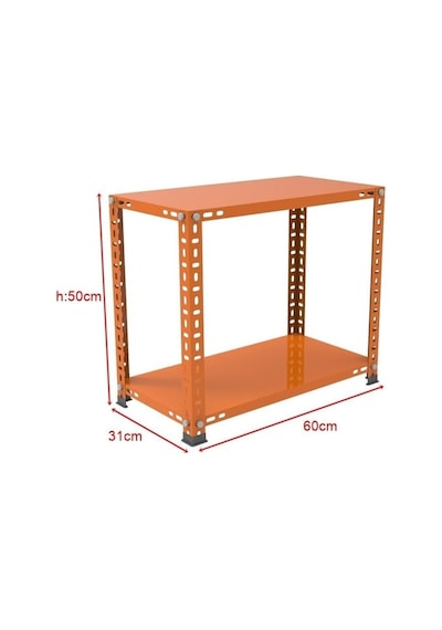2 Katlı Renkli Çelik Raf Sehpa - Atölye, Depo, Ofis Sehpası Krem 31x60 Cm 50 Cm Çok Renkli
