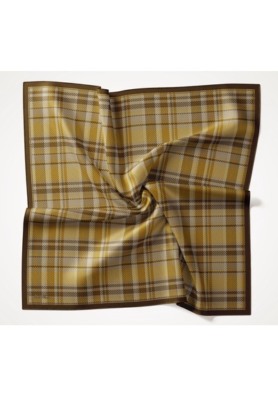 Silk Home Viskon Velora Eşarp Dört Mevsim Ekose Desen Yeşil Gri 90x90 Çok Renkli