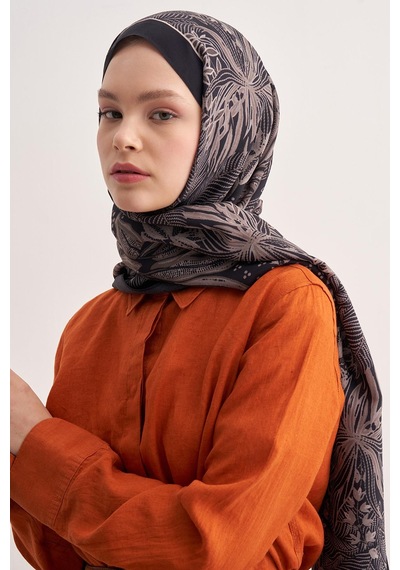 Carell Lily Siyah Vela Floş Şal Çok Renkli