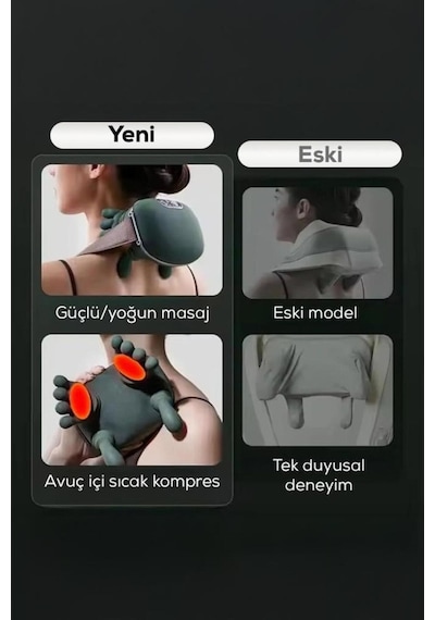 Miga Isıtmalı El Şekilli Şarjlı Masaj Cihazı- Insan Eli Hissi Veren Boyun, Sırt , Omuz , Bacak Masaj Açık Yeşil