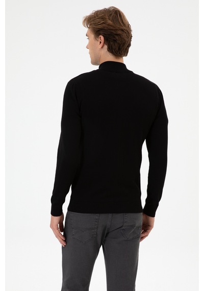 U.S. Polo Assn. Erkek Slim Fit Siyah Triko Hırka 50313684-VR046