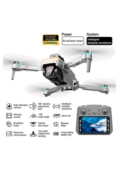 360 Engel Algılama Sensörlü Katlanabilir Uzaktan Kumandalı Drone - Ekranlı Kumanda