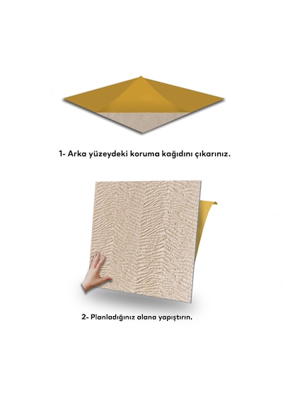 Tink Kendinden Yapışkanlı Keçe Karo Zemin Ve Duvar Kaplama Duvar Kağıdı Desenli Devetüyü 48x48 Cm 4 Adet 0,92 M² 4 Adet 0,92 M²