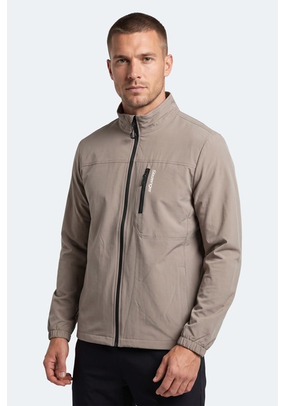 Slazenger Corral I Erkek İçi Polarlı Rüzgar Ve Su Geçirmez Softshell Bej Mont & Kaban