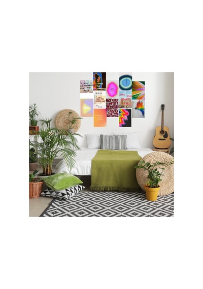 A5 Mottolu Wall Collage Poster Seti Hediyelik Genç Odası Estetik Duvar Afişi