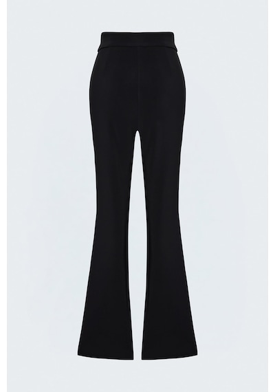 Sateen Fermuar Detaylı Pantolon - Siyah-138059
