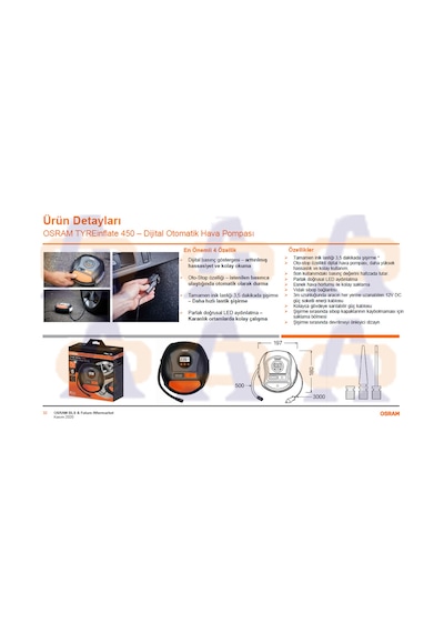 Osram Lastik Şişirme Kompresörü Tyreinflate 450  Otı450