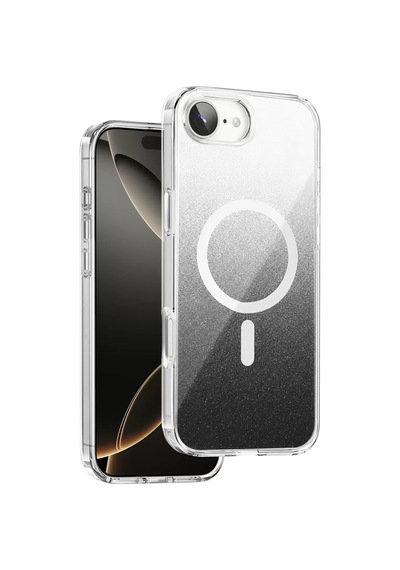 Onegif Apple İphone 17e Sora Simli Magsafe Kapak - Siyah Şeffaf