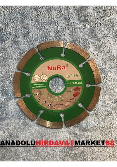 Nora 115 Mm Beton Mermer Granit Beton Kesici Elmas Testere