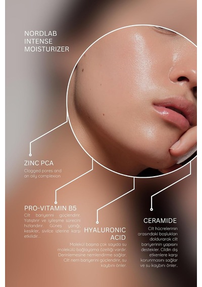 Yoğun Nemlendirici Yüz Bakım Kremi Tüm Cilt Tipleri İçin Hyaluronic Acid Ceramide Zinc Shea Butter