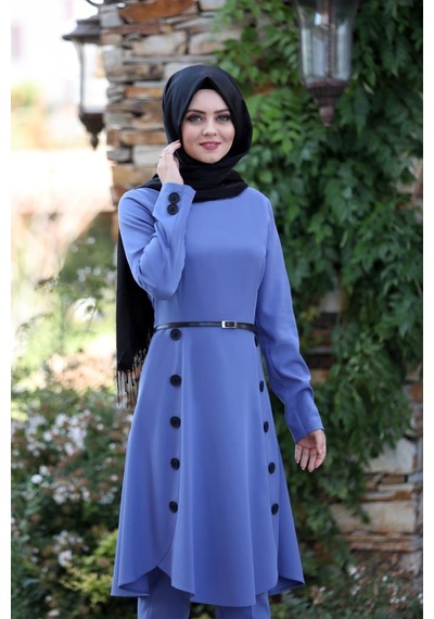 İbrahim Burak Etiler Collection Pileli Takım Elbise Mc0035 İndigo