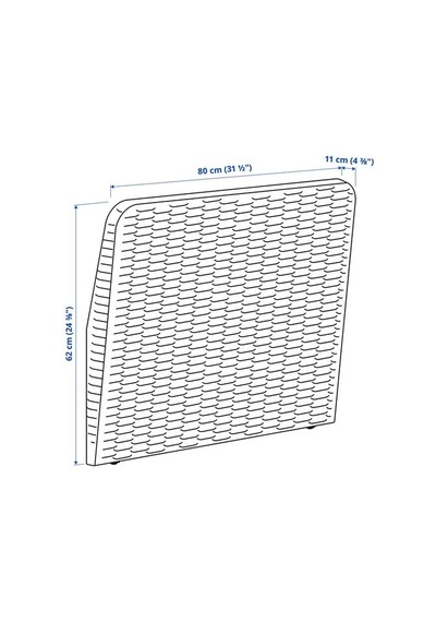 Ikea Vıttskär Bahçe Koltuğu Sırtlığı, Koyu Gri, 80x62 Cm