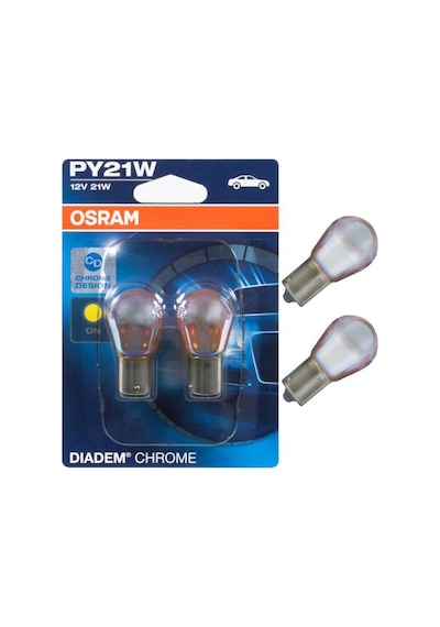 Osram Py21W 12V 21W Krom Sinyal Ampulü Diadem Chrome 2'Li Takım