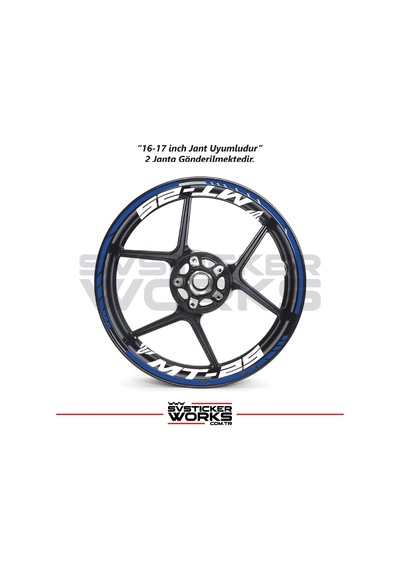 Yamaha Mt-25 Jant Sticker Dış Ve İç Set Sticker Jant Şeridi Mavi