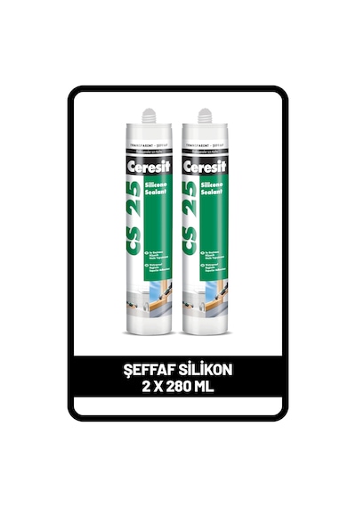 Ceresit CS 25 Silikon Şeffaf 280 ML x 2 Adet