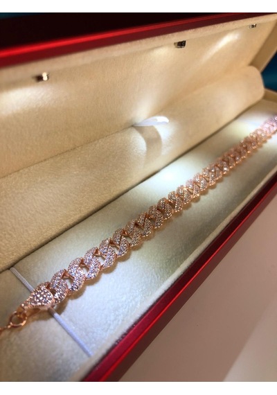 Vog Işıklı Kutuda Zirkon Taşlı Gurmet Model Rose 925 Ayar Gümüş Sevgiliye,anneye,eşe Hediye Bileklik Rose