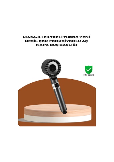 Hubrendy Tekno Masaj Fonksiyonlu Filtreli Duş Başlığı Dayanıklı Yapı
