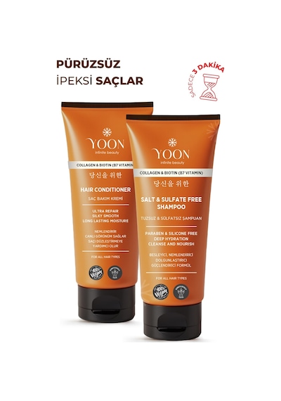 Tuzsuz Sülfatsız Şampuan 250ml, Saç Bakım Kremi 200 Ml, Bakım Çantası, Paraben Ve Silikon İçermez