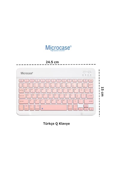 Samsung Uyumlu Tab A9 Sm-x110 Çanta+tr Bt Klavye+mouse+stand-pembeal8126
