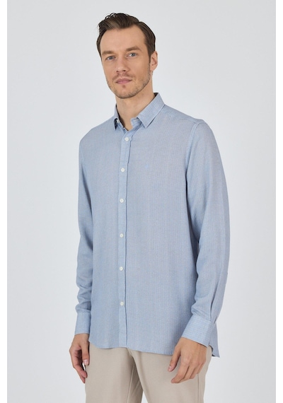 İmza Koyu Mavi Uzun Kol Baskılı Cepsiz Keten Casual Slim Fit Gömlek 1004250112 Koyu Mavi İmza Koyu Mavi Uzun Kol Baskılı Cepsiz Keten Casual Slim Fit Gömlek 1004250112 Koyu Mavi