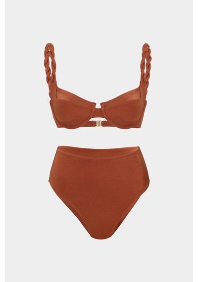 Açelyaokcu Premium Frıgg Fit Kadın Yüksek Bel Bikini Altı Kiremit