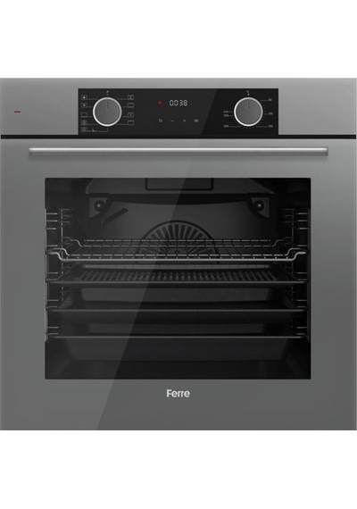 Ferre Fryart Silver Vitroseramik XE63CPR - MS261 - D065-SA  Sessiz Elektrikli Ankastre Set Gri