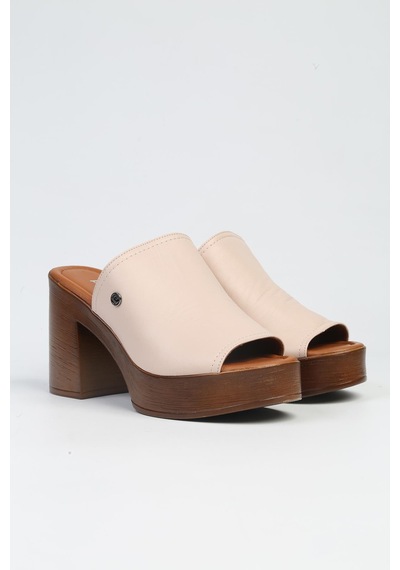 Pierre Cardin Pc-7235 - 3807 Pudra-kadın Dolgu Topuk Terlik Pudra