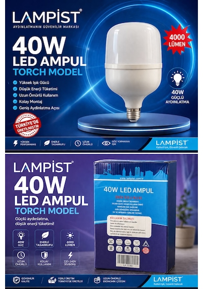 Vip Aydınlatma / Lampist 40w Torch Led Ampul 1