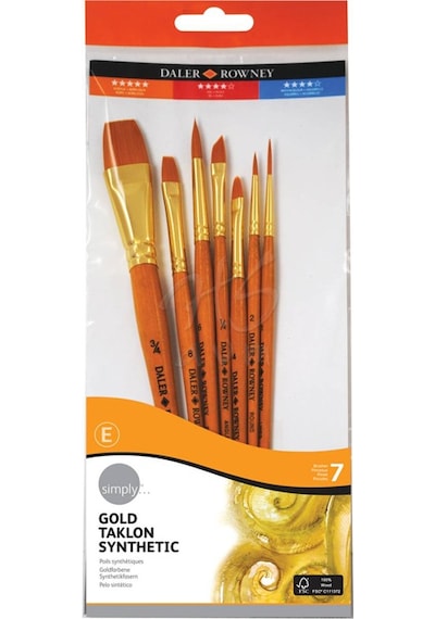 Daler Rowney Simply Gold Taklon Synthetic 7Li Fırça Seti 700