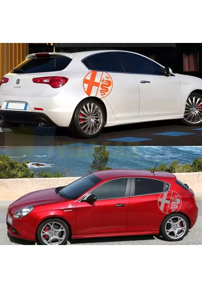 Alfa Romeo Logo Yan Ayna Depo Kapağı Tampon Oto Sticker Etiket Çıkartma 2 Adet