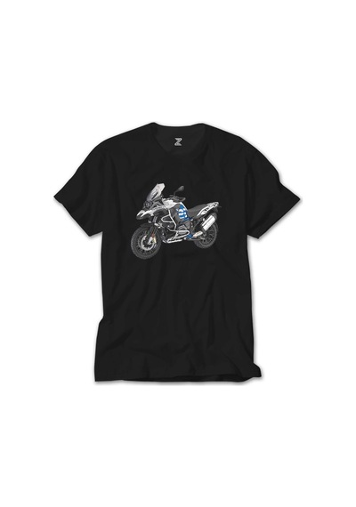 BMW GS Blue Siyah Tişört Siyah