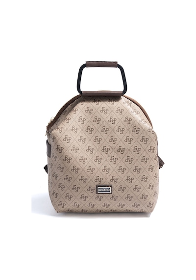 Silver Polo Sp771 Kadın Sırt Çantası Monogram Koyu Bej-kahve