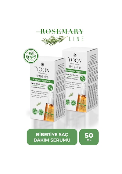 Yoon 2'li Set Saç Dökülme Karşıtı, Hızlı Saç Uzatma, Saç & Saç Derisi Serumu 2x50ml