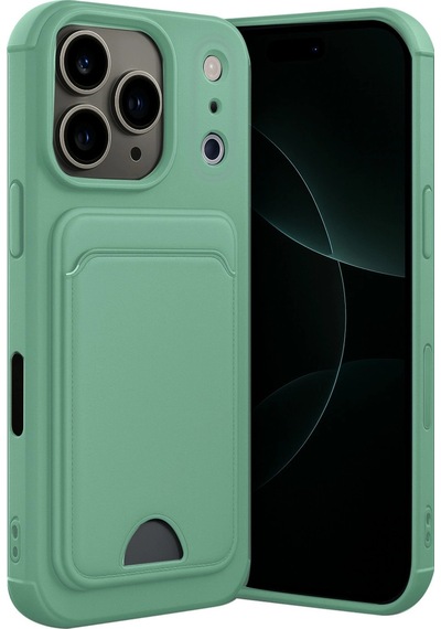 Apple Uyumlu iPhone 17 Pro Max Kelvin Kartvizitli Silikon Yeşil
