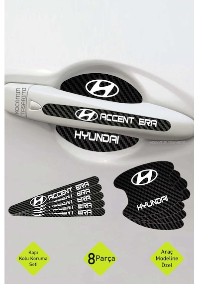 Karbon Desenli Hyundai Accent Era Kapı İçi Kolları Koruma Folyo Seti 8 Parça Dayanıklı, Şık Ve Dekoratif Ürün