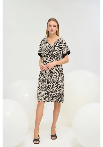 Gizzey 21268 Kadın Kısa Elbise Leopar