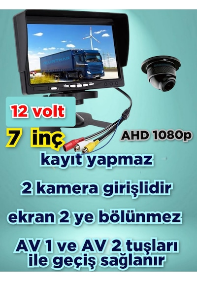 7inç Qled Ips Ekran Ve 1 Adet 4 3 Cm Ahd 1080p Kamera 12v