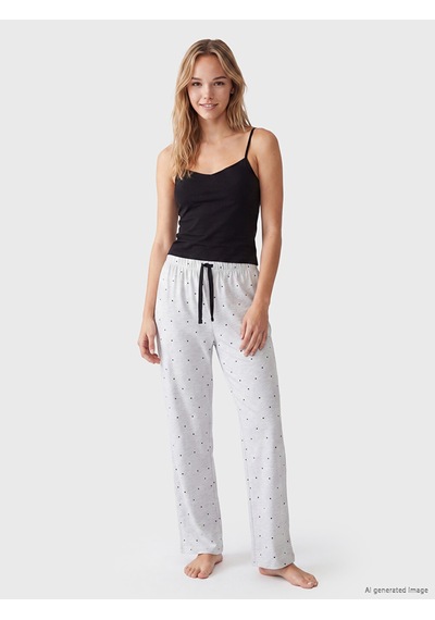 Lcw Dream Gri Puantiyeli Kadın Pijama Alt