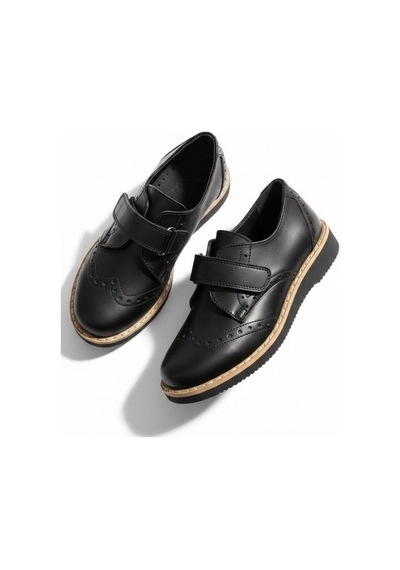 Zekids Erkek Çocuk Deri Oxford Ayakkabı-17248 Siyah