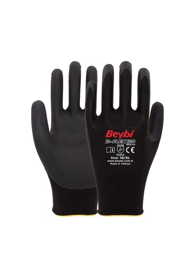 B-flex120 Micro Köpük Nitril Eldiven Siyah