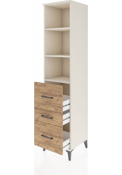 Hyperion Dolap 3 Raflı 3 Çekmeceli 44x44x195 Aytaşı-çam Aytaşı
