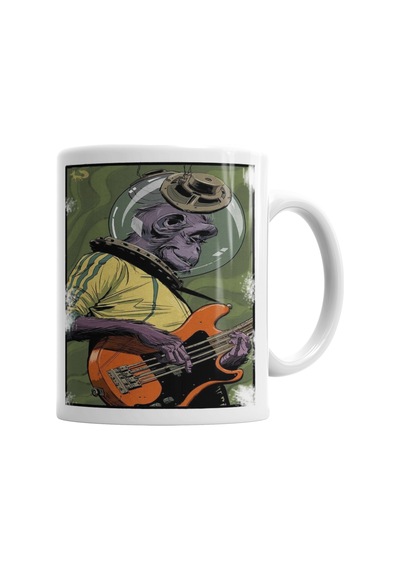 Monkey Bass Müzik Gitar Maymun Kupa Bardak Porselen Karışık