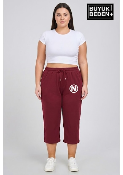 Süperlife Büyük Beden N Baskılı Kadın Şort Kapri Rahat Kalıp Cepli Bağcıklı 3xl-6xl Spr26bsrk591-19 Bordo Süperlife Büyük Beden N Baskılı Kadın Şort Kapri Rahat Kalıp Cepli Bağcıklı 3xl-6xl Spr26bsrk591-19 Bordo