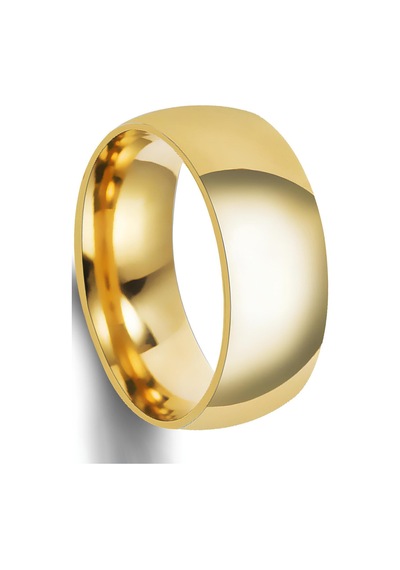 Unisex 8mm Geniş Bombeli Erkek Kadın Çelik Alyans Yüzük Cl19 Gold - 663876196 Gold