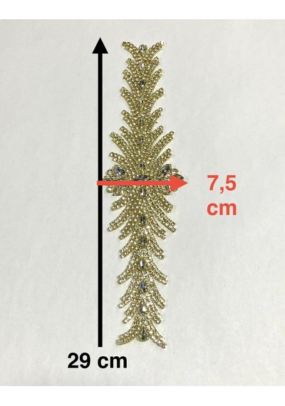 Ütüyle Yapışan Kristal Taşlı Aplike / Gold Aplike / Mdl102