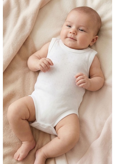 Bebegen Unisex Beyaz Raporlu Kısa Kol Çıtçıtlı Body Zıbın Çok Renkli