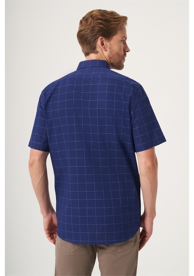 İmza Lacivert-beyaz Düğmeli Yaka Kısa Kol Comfort Fit %100 Pamuk Gömlek 1004260228 Lacivert - Beyaz İmza Lacivert-beyaz Düğmeli Yaka Kısa Kol Comfort Fit %100 Pamuk Gömlek 1004260228 Lacivert - Beyaz